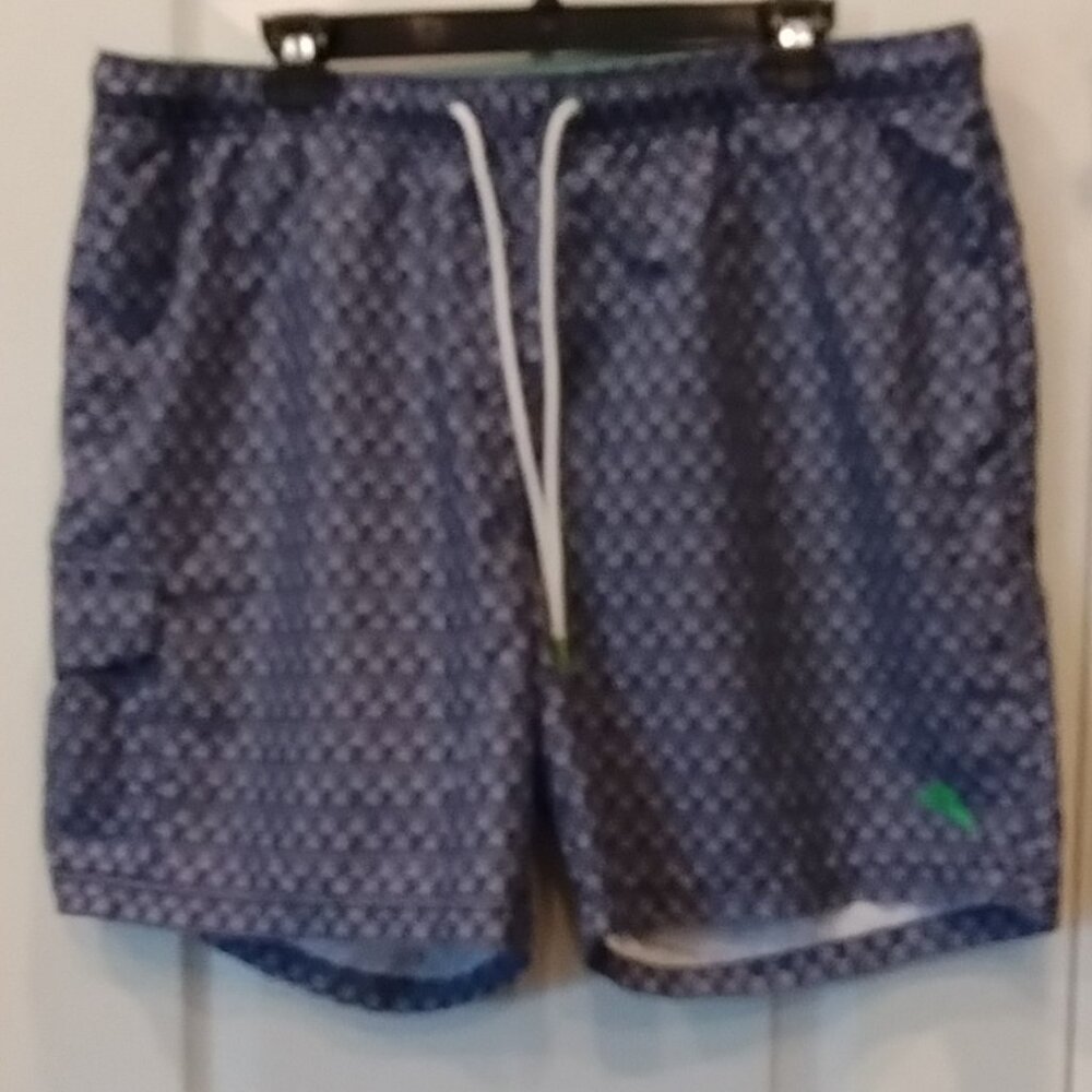 Tommy Bahama Purple Palm Tree Pattern Lined Swim Trunks Size XL